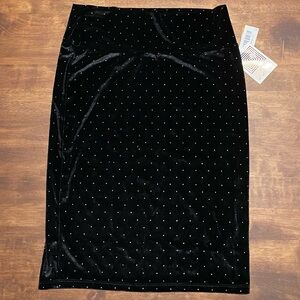 Elegant Black Velvet Skirt with Silver Accents